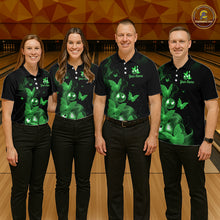 Load image into Gallery viewer, Custom Green Butterfly Galaxy Bowling Jersey for Men Bowling Team Shirts Bowling League HNT310