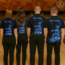 Load image into Gallery viewer, Custom Blue Butterfly Galaxy Bowling Jersey for Men Bowling Team Shirts Bowling League HNT310