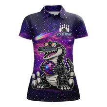 Load image into Gallery viewer, Custom Funny Galaxy Alligator Bowling Jersey for Women Bowling Tournament Polo &amp; 1/4 Zip Bowling Team Shirts HNT218