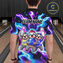Load image into Gallery viewer, Custom Funny Sloth Bowling Jersey for Men Purple Blue Neon Bowling Team Shirts Bowling League HNT307