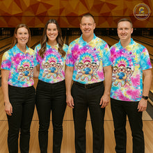 Load image into Gallery viewer, Custom Funny Sloth Bowling Jersey for Men Tropical Tie-Dye Bowling Team Shirts Bowling League HNT306