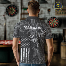 Load image into Gallery viewer, Custom US Flag Darts Shirt for Men Darts Team Jerseys Dart Tournament Polo &amp; 1/4 Zip NNT113