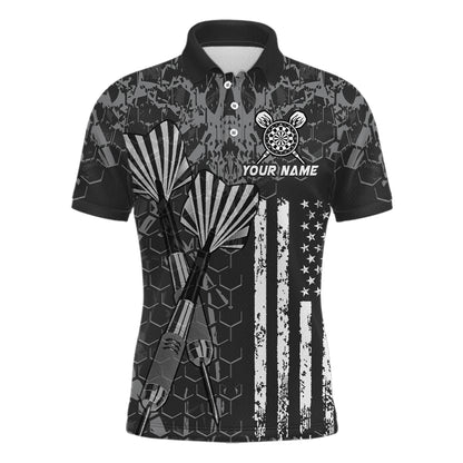 Custom US Flag Darts Shirt for Men Darts Team Jerseys Dart Tournament Polo & 1/4 Zip NNT113