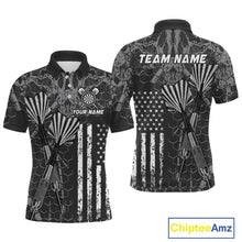 Load image into Gallery viewer, Custom US Flag Darts Shirt for Men Darts Team Jerseys Dart Tournament Polo &amp; 1/4 Zip NNT113