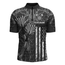 Load image into Gallery viewer, Custom US Flag Darts Shirt for Men Darts Team Jerseys Dart Tournament Polo &amp; 1/4 Zip NNT113