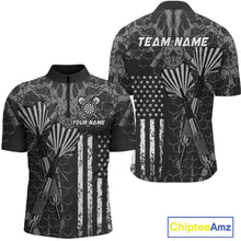 Load image into Gallery viewer, Custom US Flag Darts Shirt for Men Darts Team Jerseys Dart Tournament Polo &amp; 1/4 Zip NNT113