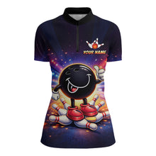 Load image into Gallery viewer, Custom Funny Bowling Jersey for Women Bowling Tournament Polo &amp; 1/4 Zip Bowling Team Shirts HNT221