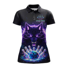 Load image into Gallery viewer, Custom Galaxy Wolf Bowling Jersey for Women Bowling Tournament Polo &amp; 1/4 Zip Bowling Team Shirts HNT220