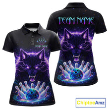 Load image into Gallery viewer, Custom Galaxy Wolf Bowling Jersey for Women Bowling Tournament Polo &amp; 1/4 Zip Bowling Team Shirts HNT220