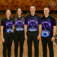 Load image into Gallery viewer, Custom Galaxy Wolf Bowling Jersey for Women Bowling Tournament Polo &amp; 1/4 Zip Bowling Team Shirts HNT220