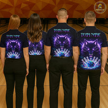 Load image into Gallery viewer, Custom Galaxy Wolf Bowling Jersey for Women Bowling Tournament Polo &amp; 1/4 Zip Bowling Team Shirts HNT220