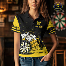 Load image into Gallery viewer, Custom Funny Beer Dart Shirts for Women Darts Team Jerseys Dart League Polo &amp; 1/4 Zip NNT141