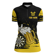 Load image into Gallery viewer, Custom Funny Beer Dart Shirts for Women Darts Team Jerseys Dart League Polo &amp; 1/4 Zip NNT141