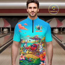 Load image into Gallery viewer, Custom Summer Bowling Jersey for Men Unisex Bowling Shirts for Team Polo &amp; 1/4 Zip HNT243