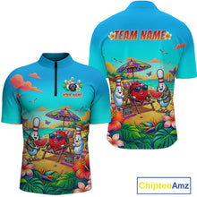 Load image into Gallery viewer, Custom Summer Bowling Jersey for Men Unisex Bowling Shirts for Team Polo &amp; 1/4 Zip HNT243