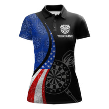 Load image into Gallery viewer, Custom US Flag Dart Shirt For Women, Patriotic Dart Jersey Dart Tournament Retro Darts Board NNT117