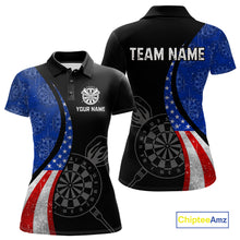 Load image into Gallery viewer, Custom US Flag Dart Shirt For Women, Patriotic Dart Jersey Dart Tournament Retro Darts Board NNT117