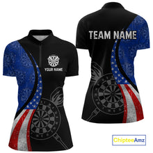 Load image into Gallery viewer, Custom US Flag Dart Shirt For Women, Patriotic Dart Jersey Dart Tournament Retro Darts Board NNT117