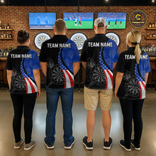 Load image into Gallery viewer, Custom US Flag Dart Shirt For Women, Patriotic Dart Jersey Dart Tournament Retro Darts Board NNT117
