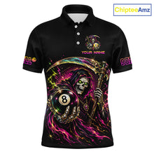 Load image into Gallery viewer, Custom Grim Reaper 8 Ball &amp; 9 Ball Billiard Shirt for Men Billiard Team Jersey Billiard League NNT189
