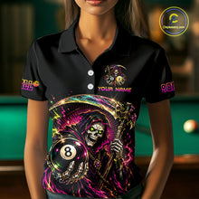 Load image into Gallery viewer, Custom Grim Reaper 8 Ball &amp; 9 Ball Billiard Shirt for Women Billiard Team Jersey Billiard League NNT189