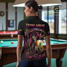 Load image into Gallery viewer, Custom Grim Reaper 8 Ball &amp; 9 Ball Billiard Shirt for Women Billiard Team Jersey Billiard League NNT189