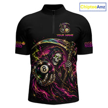 Load image into Gallery viewer, Custom Grim Reaper 8 Ball &amp; 9 Ball Billiard Shirt for Men Billiard Team Jersey Billiard League NNT189