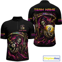 Load image into Gallery viewer, Custom Grim Reaper 8 Ball &amp; 9 Ball Billiard Shirt for Men Billiard Team Jersey Billiard League NNT189