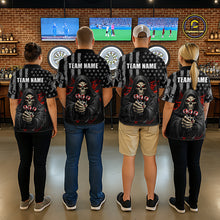 Load image into Gallery viewer, Custom American Flag Grim Reaper Dart Shirt Dart Team Jersey for Men Dartboard Shirts NNT177