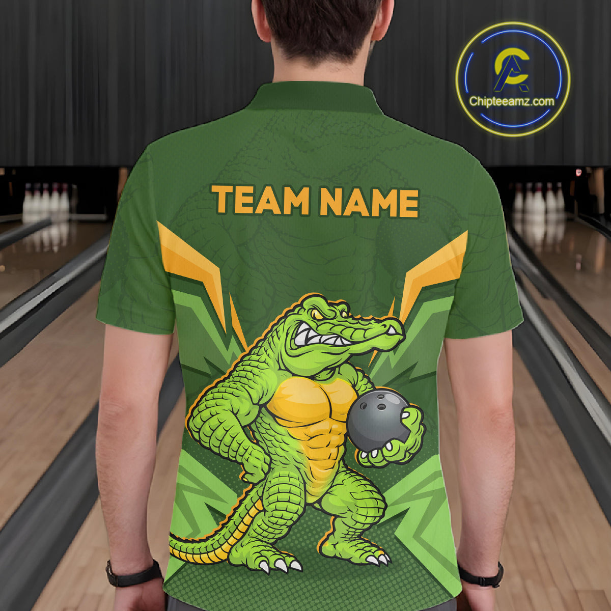 Personalized Funny Crocodile Bowling Shirt Alligator Bowling Jersey for Men Polo & 1/4 Zip HNT209