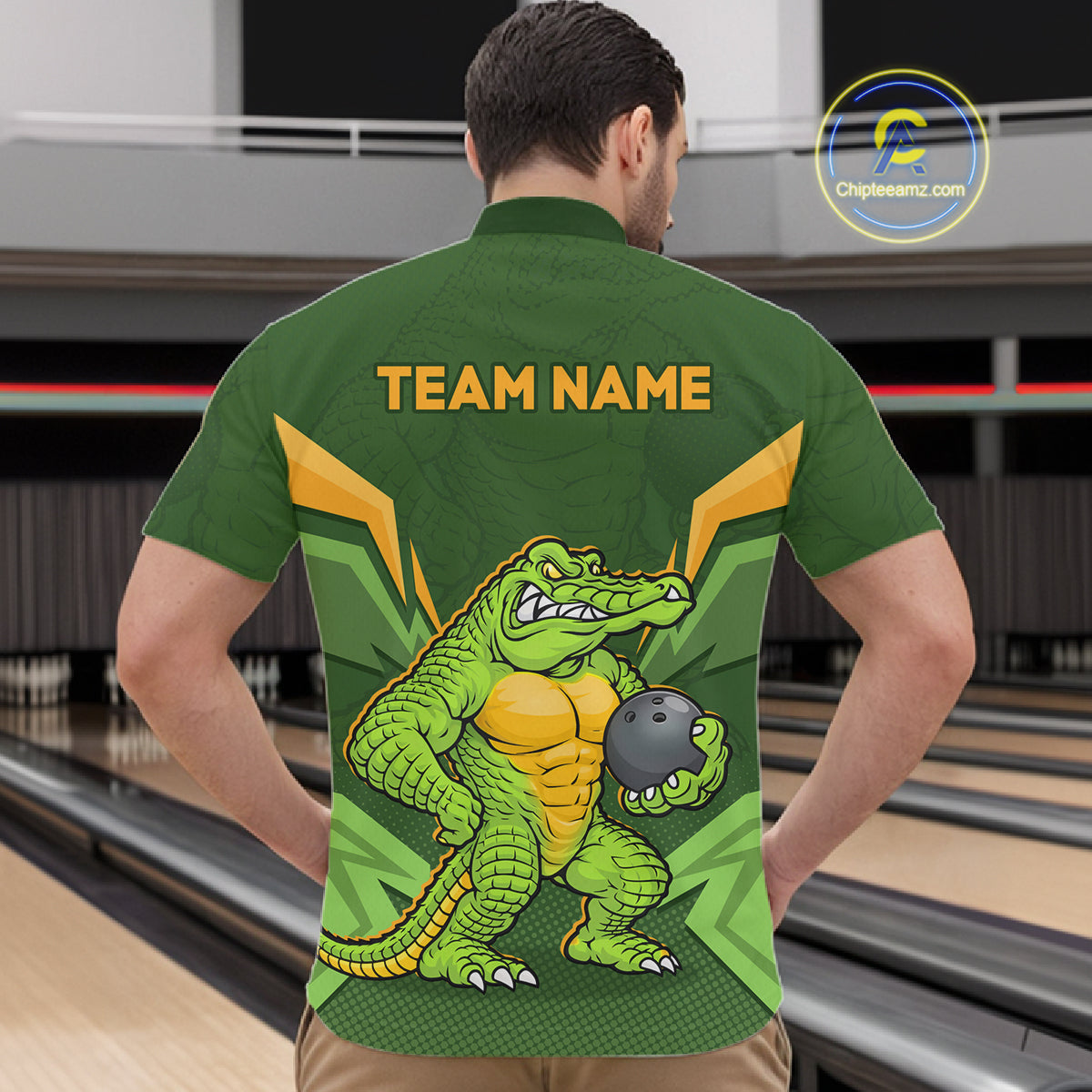 Personalized Funny Crocodile Bowling Shirt Alligator Bowling Jersey for Men Polo & 1/4 Zip HNT209