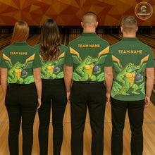 Load image into Gallery viewer, Personalized Funny Crocodile Bowling Shirt Alligator Bowling Jersey for Men Polo &amp; 1/4 Zip HNT209