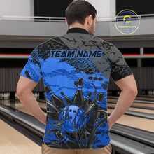 Load image into Gallery viewer, Person wearing a bowling-themed shirt with 'TEAM NAME' on the back in a bowling alley.