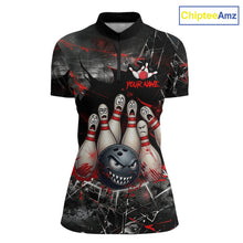 Load image into Gallery viewer, Cracked Angry Bowling Shirts for Women Custom Bowling Team Jersey Bowling League HNT286