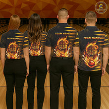 Load image into Gallery viewer, Custom Flame Tiger Bowling Team Jersey Bowling Shirt for Women Bowling League Polo &amp; 1/4 Zip HNT201