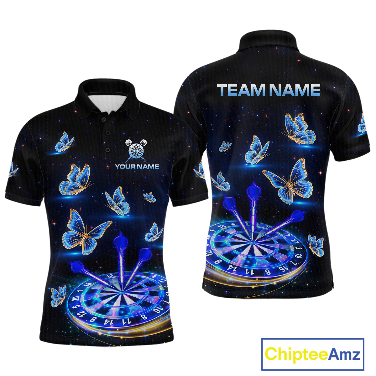 Custom Galaxy Butterflies Darts Board Dart Shirts For Men Darts Team Jerseys Dart League NNT151
