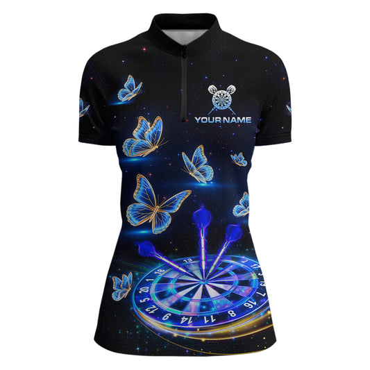 Custom Galaxy Butterflies Darts Board Dart Shirts For Women Darts Team Jerseys Dart League NNT151