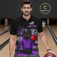 Load image into Gallery viewer, Custom Funny Black Cat Bowling Jersey for Men Bowling League Bowling Team Shirts HN289