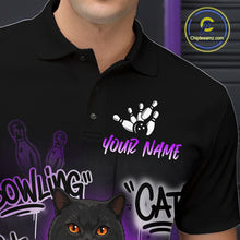 Load image into Gallery viewer, Custom Funny Black Cat Bowling Jersey for Men Bowling League Bowling Team Shirts HN289