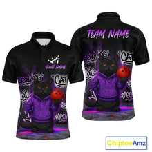 Load image into Gallery viewer, Custom Funny Black Cat Bowling Jersey for Men Bowling League Bowling Team Shirts HN289