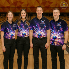 Load image into Gallery viewer, Galaxy Bowling Jersey for Men Bowling League Polo &amp; 1/4 Zip Custom Bowling Team Shirts HNT228