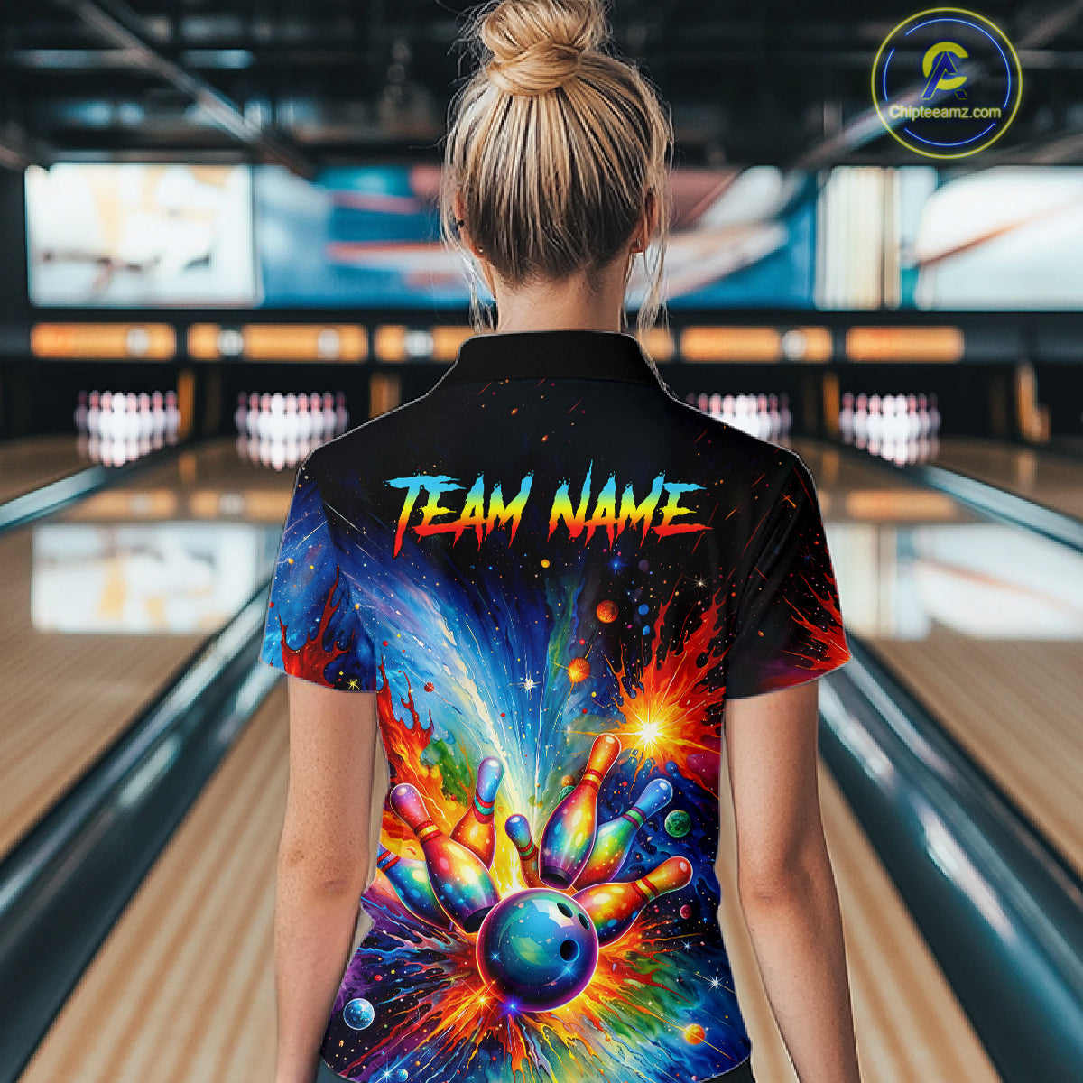 Custom Colorful Bowling Jersey for Women Bowling Uniform Polo & 1/4 Zip Bowling Team Shirts HNT226
