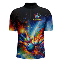Load image into Gallery viewer, Custom Colorful Bowling Jersey for Men Bowling Uniform Polo &amp; 1/4 Zip Bowling Team Shirts HNT226