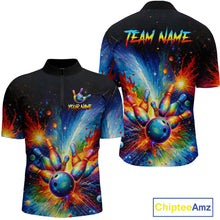 Load image into Gallery viewer, Custom Colorful Bowling Jersey for Men Bowling Uniform Polo &amp; 1/4 Zip Bowling Team Shirts HNT226