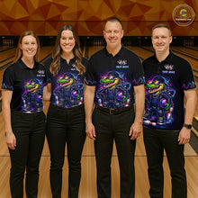 Load image into Gallery viewer, Funny Neon Alligator Custom Bowling Jersey for Men Bowling League Bowling Team Shirts HN295