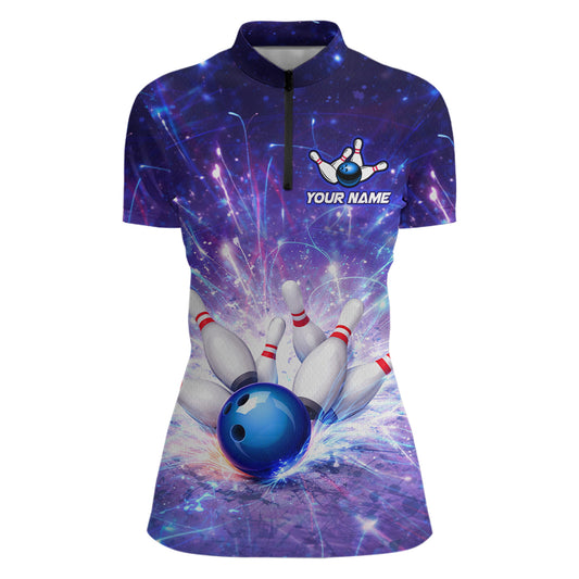 Custom Bowling Jersey for Women Bowling Uniform Polo & 1/4 Zip Bowling Shirts for Bowler and Team HNT231
