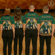 Load image into Gallery viewer, Custom Green Alligator Bowling Jersey for Women Bowling Uniform Polo &amp; 1/4 Zip Bowling Team Shirts HNT230