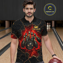 Load image into Gallery viewer, Custom Cracked Angry Bowling Shirts for Men Bowling Team Jersey Bowling League HNT298