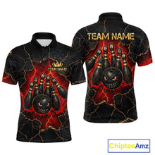 Load image into Gallery viewer, Custom Cracked Angry Bowling Shirts for Men Bowling Team Jersey Bowling League HNT298