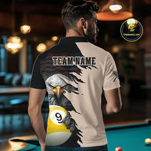Load image into Gallery viewer, Man wearing a polo shirt with an eagle design and 'Team Name' text in a bar setting.